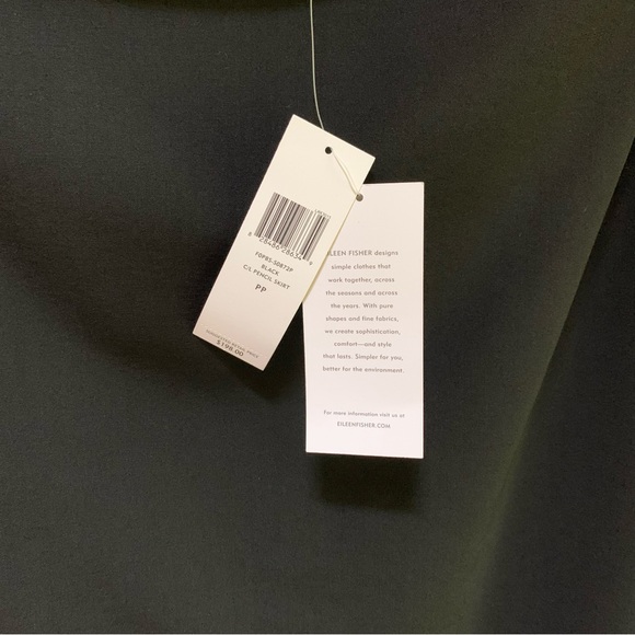 Eileen Fisher ~new ~Petite Black Italian Wool Calf Length Pencil Skirt in PP - Picture 6 of 8